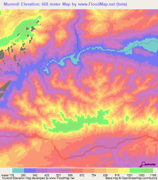 Murendi,Venezuela Elevation Map