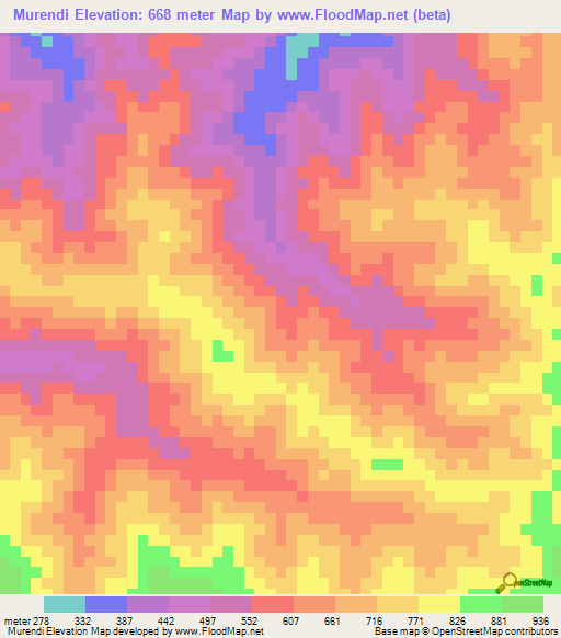 Murendi,Venezuela Elevation Map