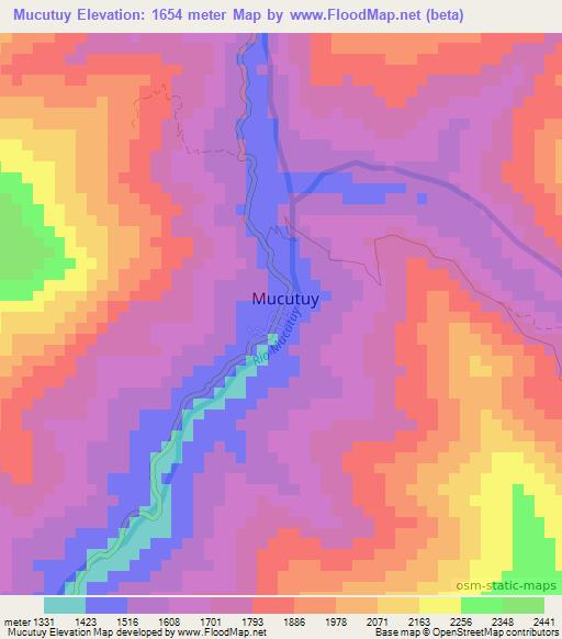 Mucutuy,Venezuela Elevation Map