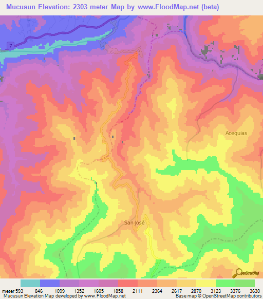 Mucusun,Venezuela Elevation Map