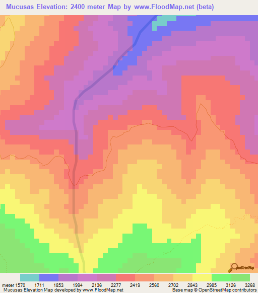 Mucusas,Venezuela Elevation Map