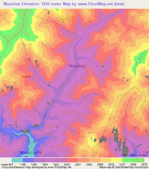 Mucurisa,Venezuela Elevation Map