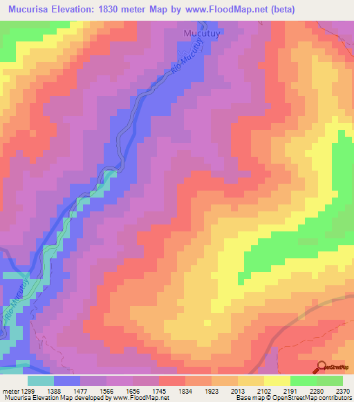 Mucurisa,Venezuela Elevation Map