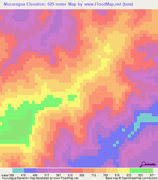 Mucuragua,Venezuela Elevation Map