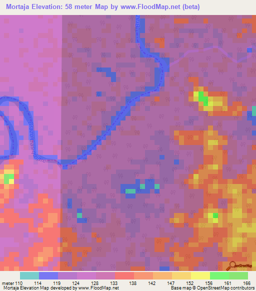 Mortaja,Venezuela Elevation Map