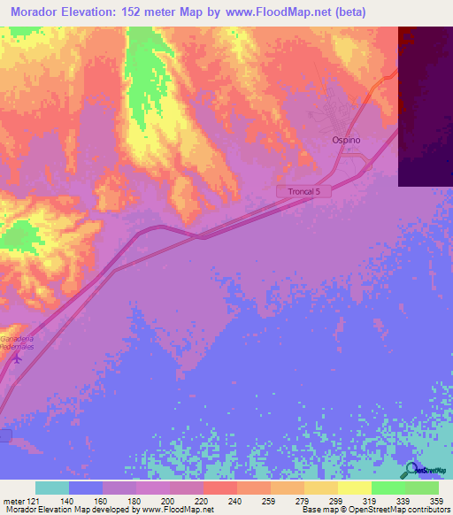 Morador,Venezuela Elevation Map