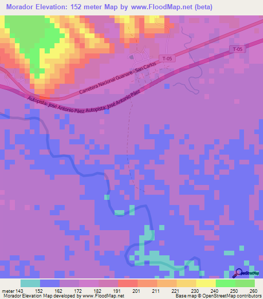 Morador,Venezuela Elevation Map