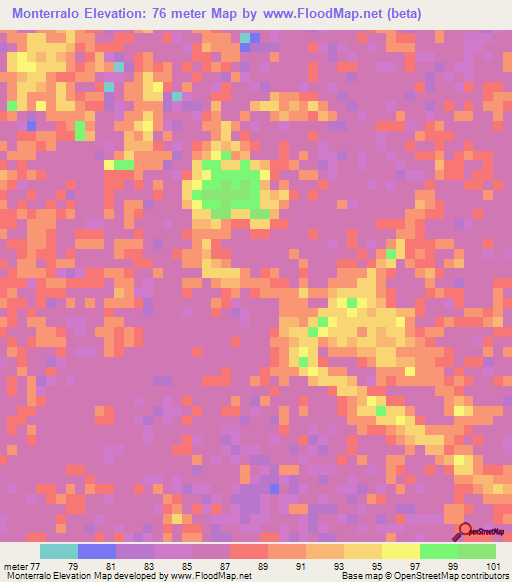 Monterralo,Venezuela Elevation Map
