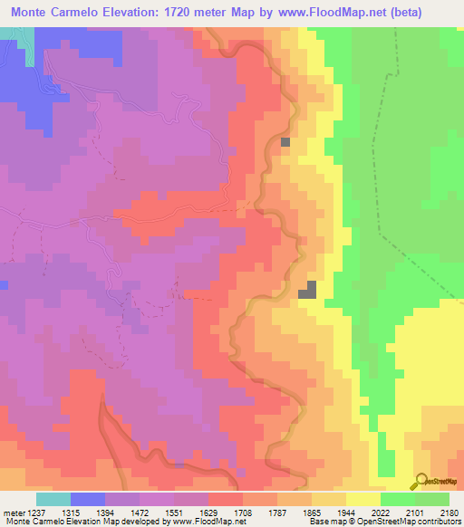 Monte Carmelo,Venezuela Elevation Map