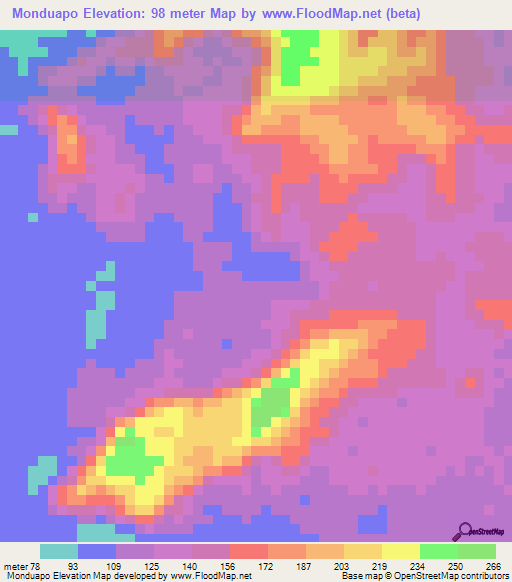 Monduapo,Venezuela Elevation Map