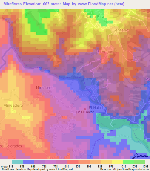 Miraflores,Venezuela Elevation Map