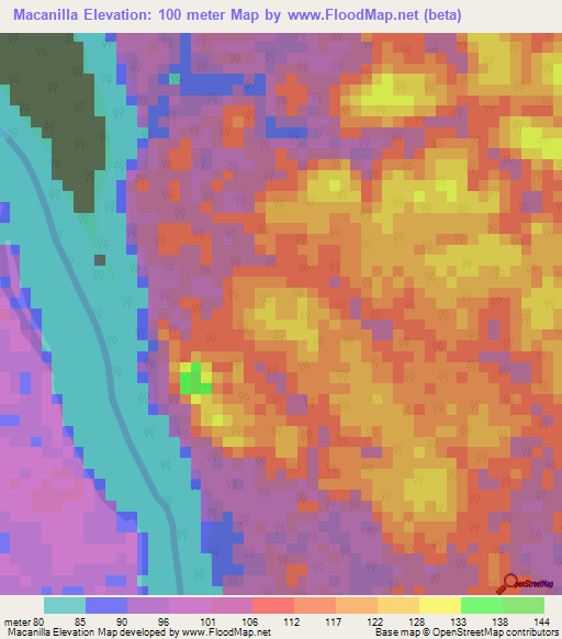 Macanilla,Venezuela Elevation Map