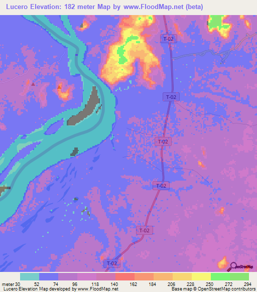 Lucero,Venezuela Elevation Map