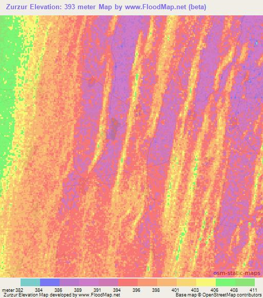 Zurzur,Sudan Elevation Map