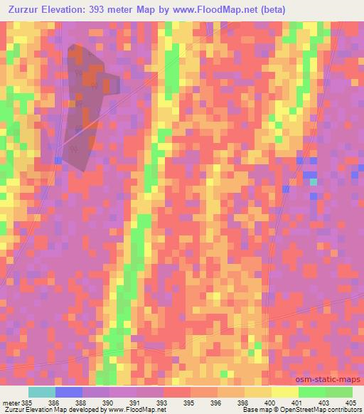 Zurzur,Sudan Elevation Map