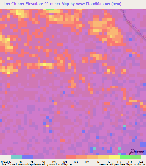 Los Chinos,Venezuela Elevation Map