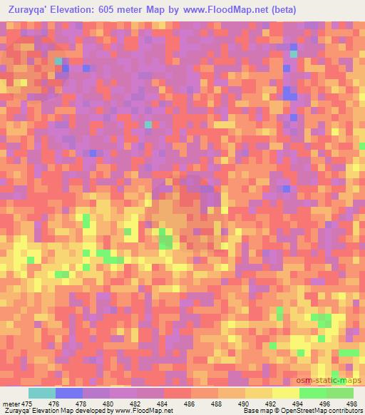 Zurayqa',Sudan Elevation Map