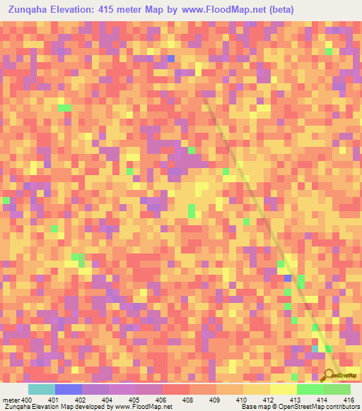 Zunqaha,Sudan Elevation Map