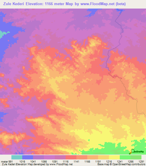 Zule Kederi,Sudan Elevation Map