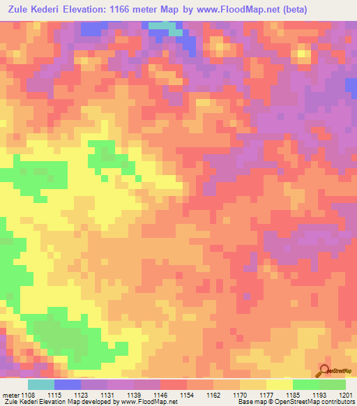 Zule Kederi,Sudan Elevation Map