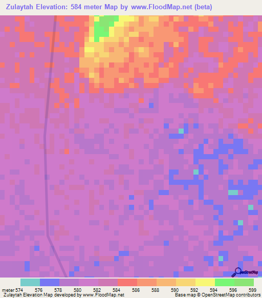 Zulaytah,Sudan Elevation Map