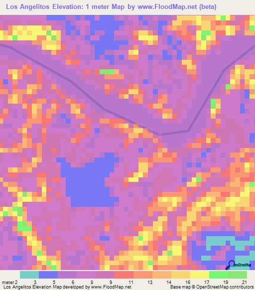 Los Angelitos,Venezuela Elevation Map