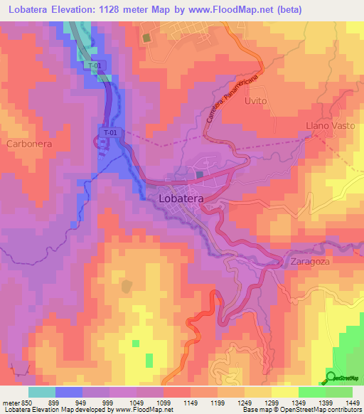 Lobatera,Venezuela Elevation Map