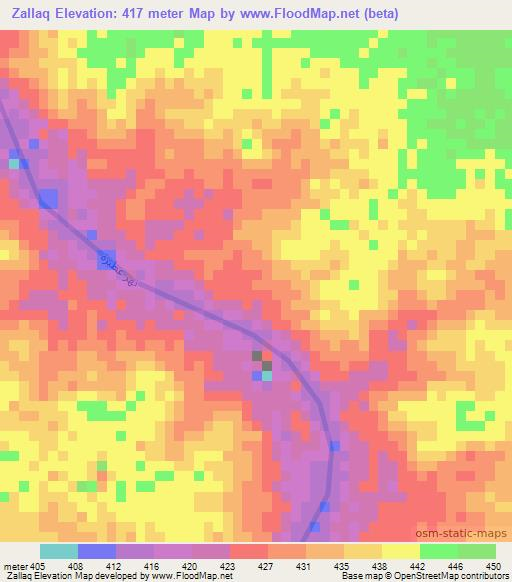 Zallaq,Sudan Elevation Map