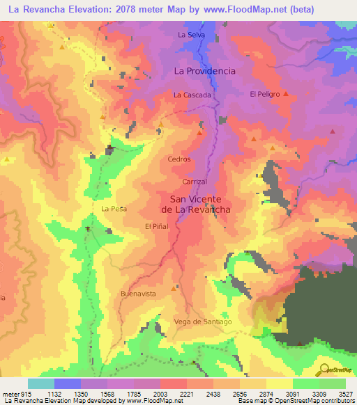 La Revancha,Venezuela Elevation Map