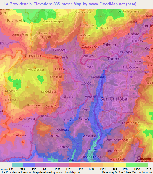 La Providencia,Venezuela Elevation Map