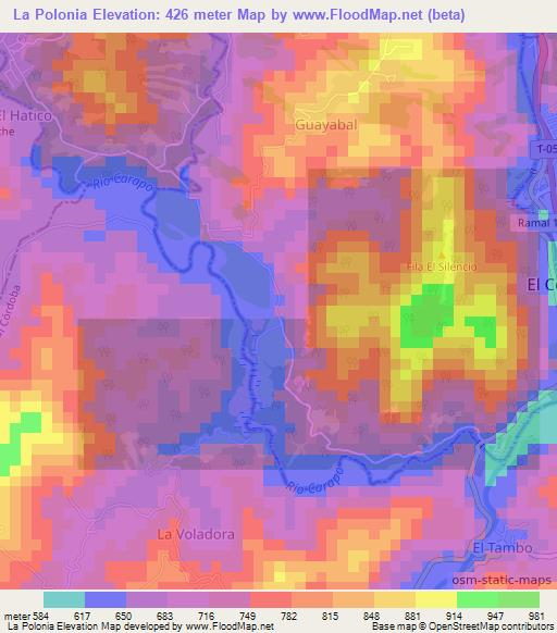 La Polonia,Venezuela Elevation Map