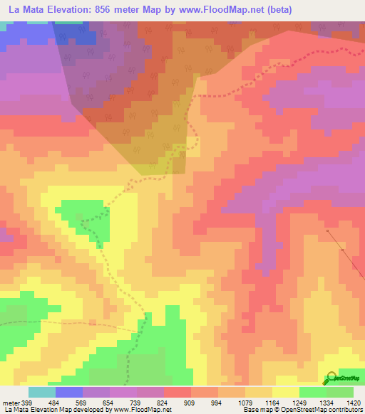 La Mata,Venezuela Elevation Map