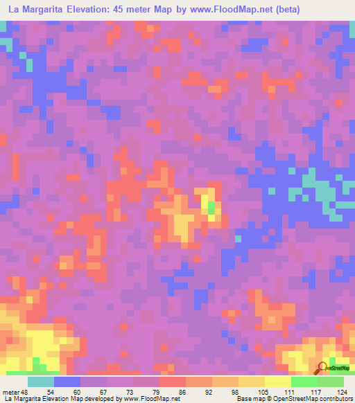 La Margarita,Venezuela Elevation Map