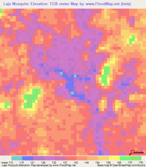 Laja Mosquito,Venezuela Elevation Map