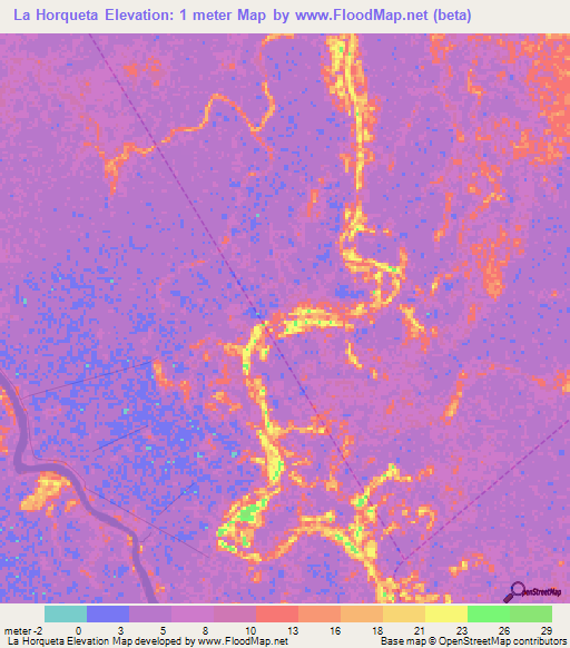 La Horqueta,Venezuela Elevation Map