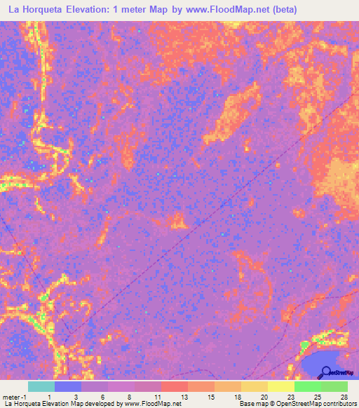 La Horqueta,Venezuela Elevation Map