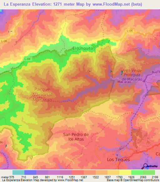 La Esperanza,Venezuela Elevation Map
