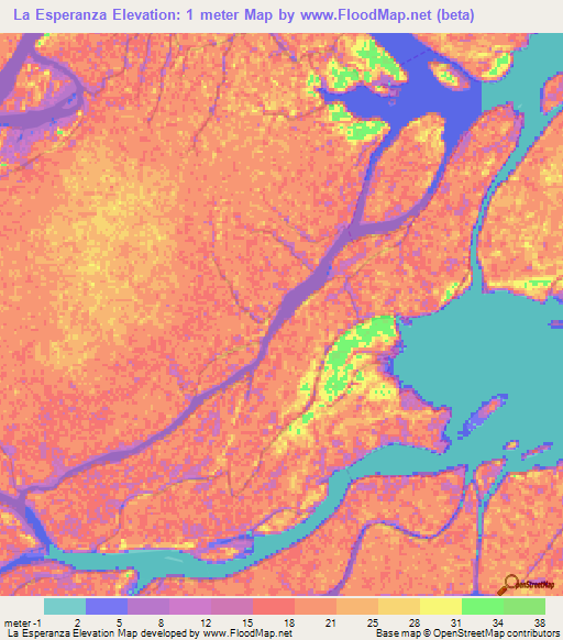 La Esperanza,Venezuela Elevation Map