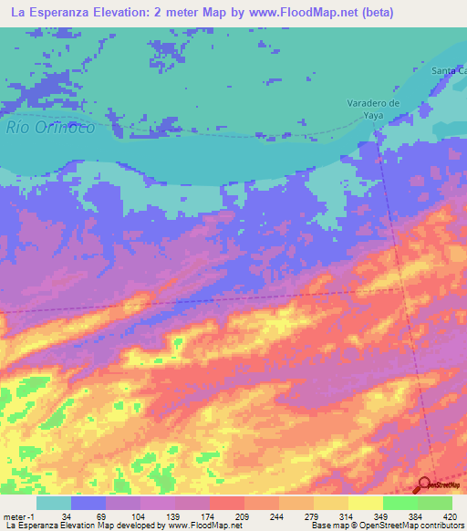La Esperanza,Venezuela Elevation Map