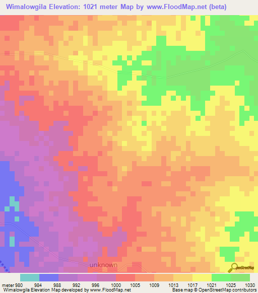Wimalowgila,Sudan Elevation Map
