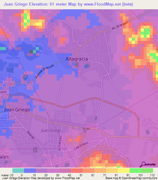 Juan Griego,Venezuela Elevation Map