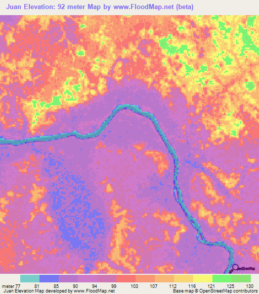 Juan,Venezuela Elevation Map