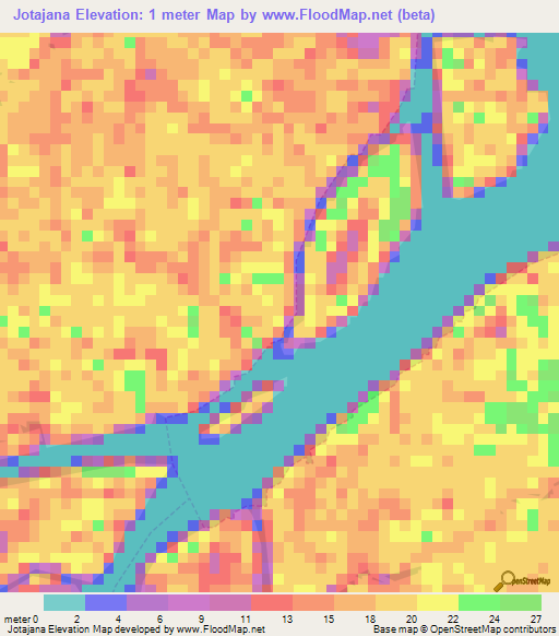 Jotajana,Venezuela Elevation Map