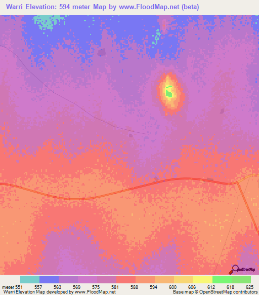 Warri,Sudan Elevation Map