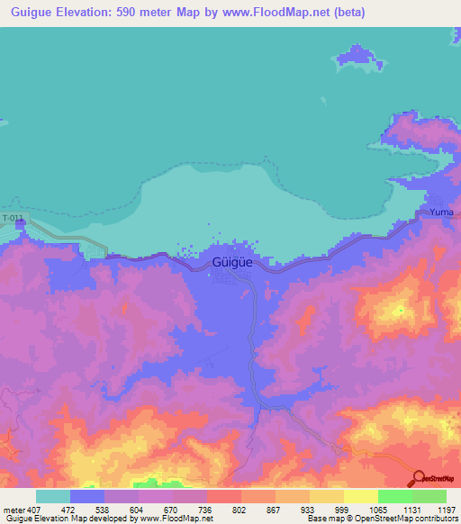 Guigue,Venezuela Elevation Map