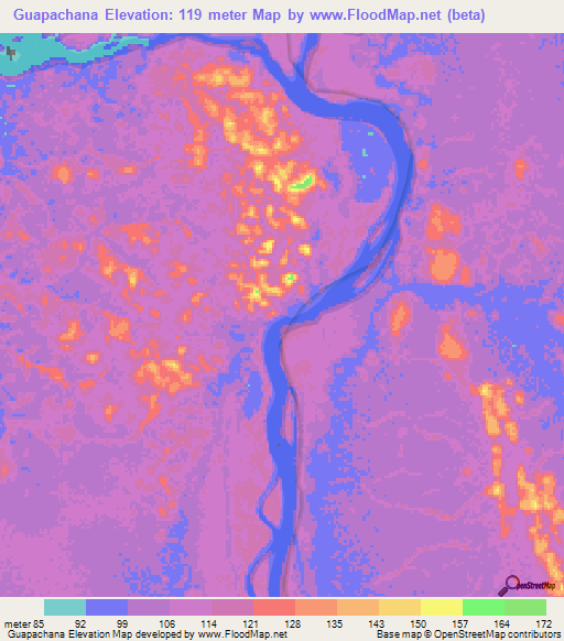 Guapachana,Venezuela Elevation Map