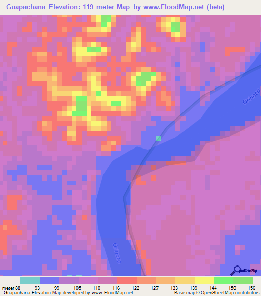 Guapachana,Venezuela Elevation Map