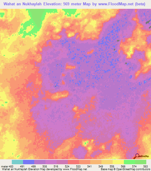 Wahat an Nukhaylah,Sudan Elevation Map