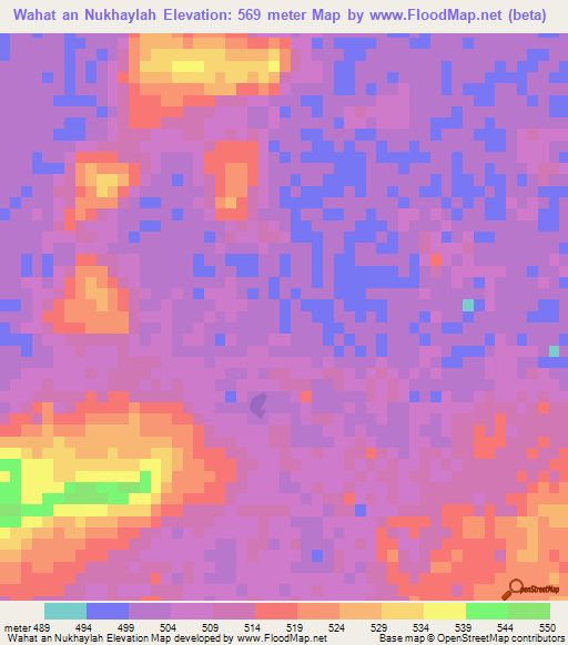 Wahat an Nukhaylah,Sudan Elevation Map