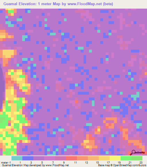 Guamal,Venezuela Elevation Map